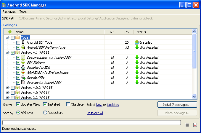 Android SDK Manager